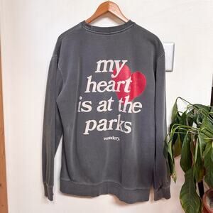 RARE Wondery My Heart is At the Parks Crewneck Pullover Sweatshirt